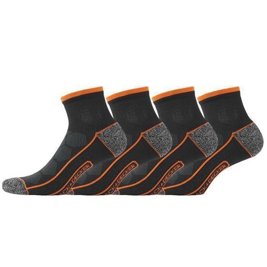 Lot De 12 Paires Chaussettes De Travail Homme - Taille 43-46 - Coton - Noir - ADVT