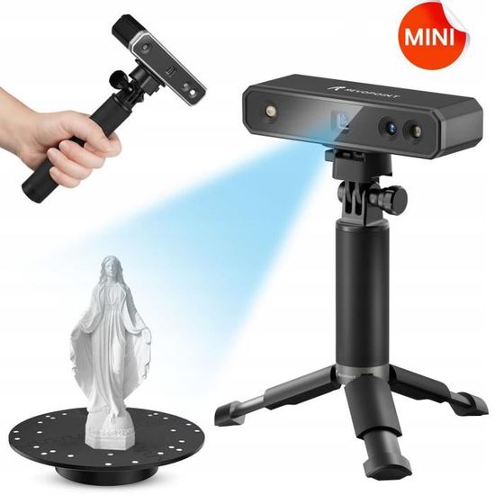 Revopoint Mini Scanner 3D pour imprimante 3D, précision 0.02 mm 3D  Scanners, utilisant la lumière Bleue des industriels avec Table tournante -  Plus : : Commerce, Industrie et Science