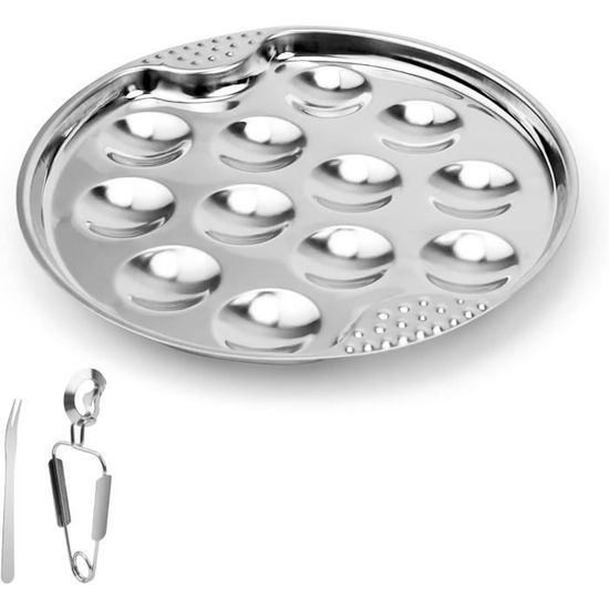 LOT DE 6 PINCE A ESCARGOT INOX 15 CM POUR PLATS POELONS COQUILLES N°F