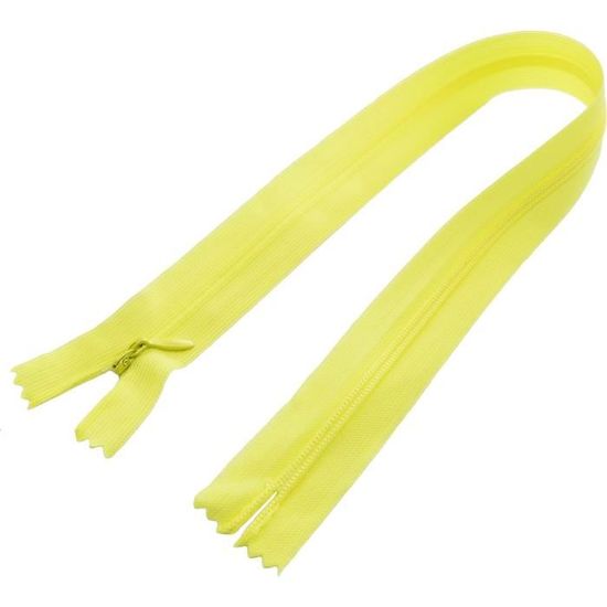 Lot De 5 Fermetures Éclair Invisibles Crème 40 Cm - Fermetures Nylon De Qualité