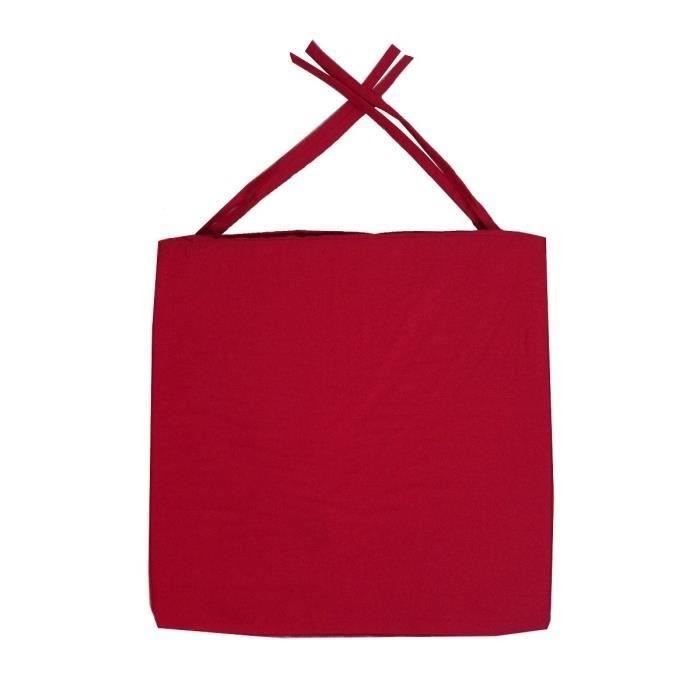 Galette de chaise carrée 40x40x4 cm ROUGE