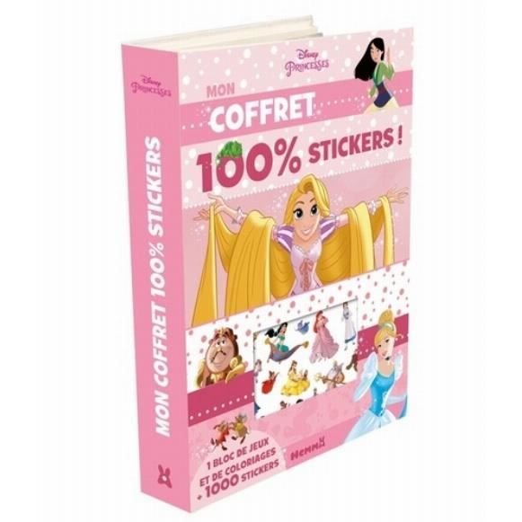 Disney Princesses Mon Coffret 100 Stickers 1 Bloc De Jeux Et De Coloriages 1000 Stickers