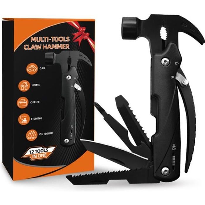 Cadeau Homme Original, 12 en 1 Outil Multifonction, Cadeau Papa Gadget Insolite Utile, Cadeau Anniversaire Homme/Femme