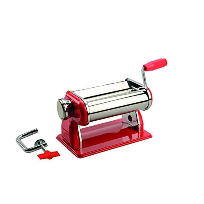 Artemio 18002081 Machine à pâte, Rouge et Acier, 21x14 x14,5 cm