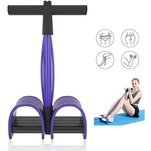 Élastique Fitness avec Pédales Poignées Cordes à Étirer en Latex Équipement de Résistance pour Domicile Gymnase Bureau