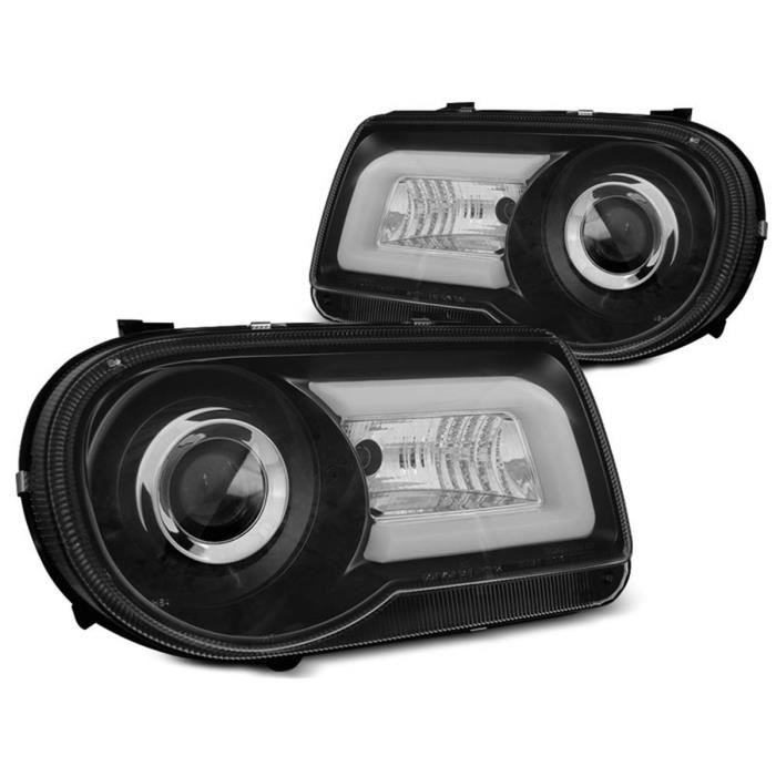 Paire de feux phares Chrysler 300C 05-10 Daylight LTI noir