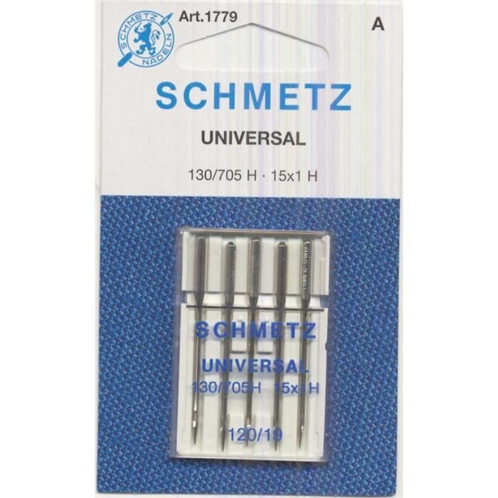 Schmetz 5 aiguilles universelles pour machine à coudre 130/705 size 120/19