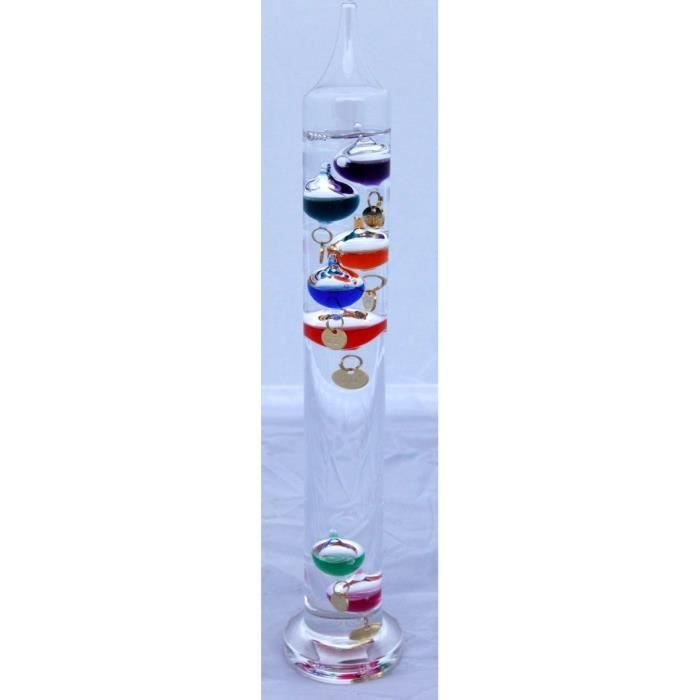 Thermomètre Galileo sur pied de 30 cm de hauteur (couleurs multiples)