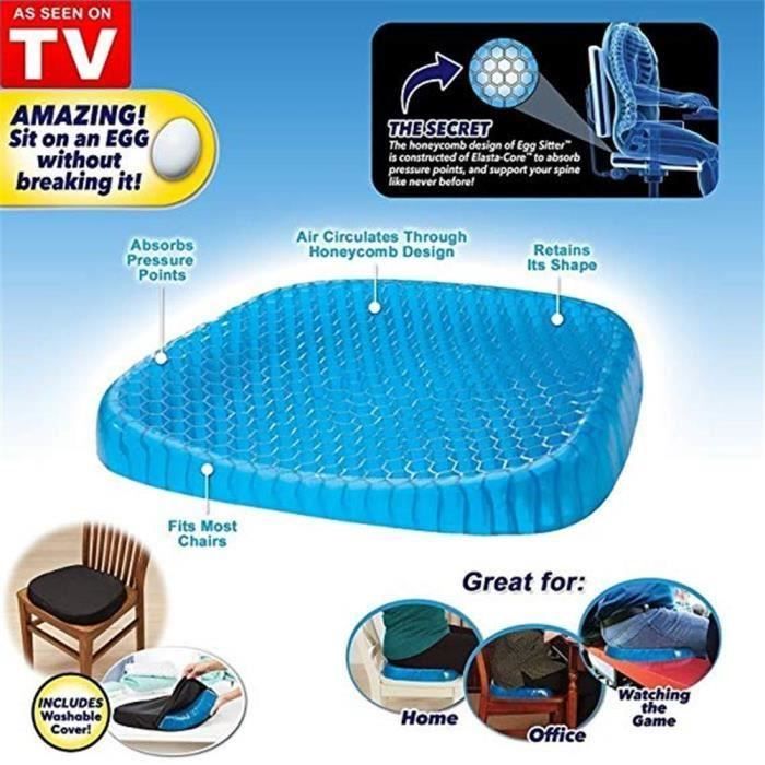 Egg Sitter Seat Cushion Coussin orthopédique de siège de gel nid d' abeille respirable Coussin de confort en mousse mémoire