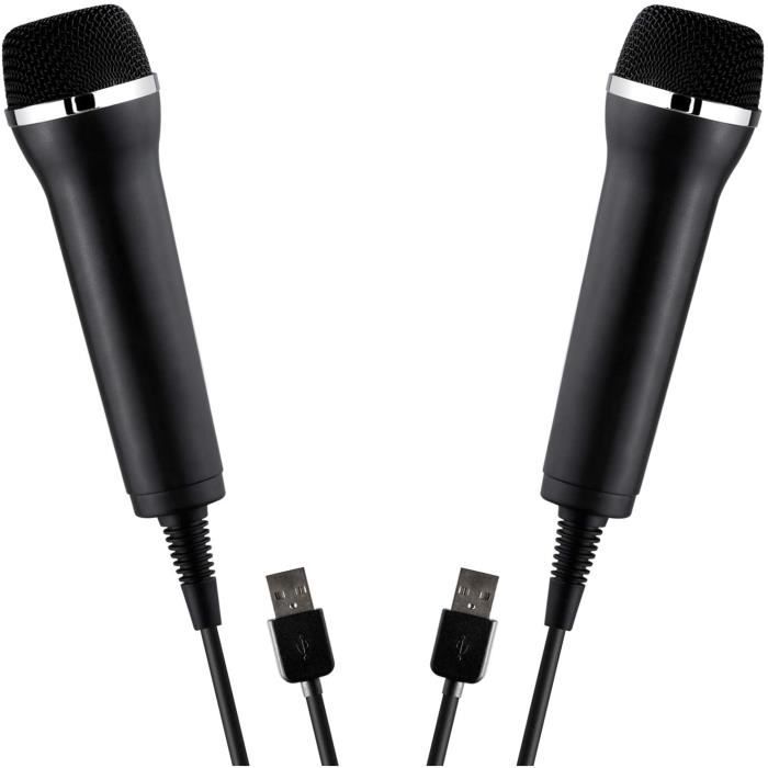 SK Lot de 2 microphones USB pour Playstation PS5 PS4 PS3 / Xbox One/Nintendo Wii U Switch/PC // Microphone USB universel pour karaok