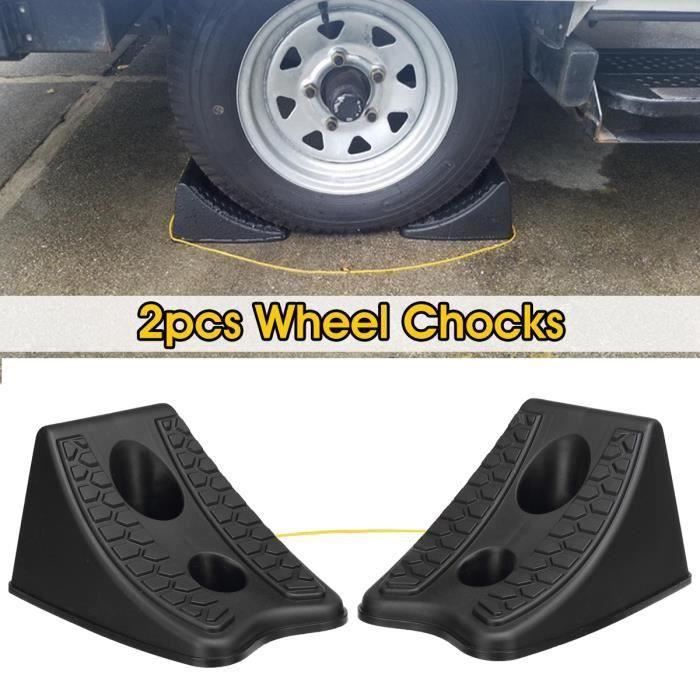 NEUFU 2Pcs Cales de Roue en Caoutchouc Arrêt Pour RV Camper Voiture Camoin Remorque Bloc d'arrêt Aa42168