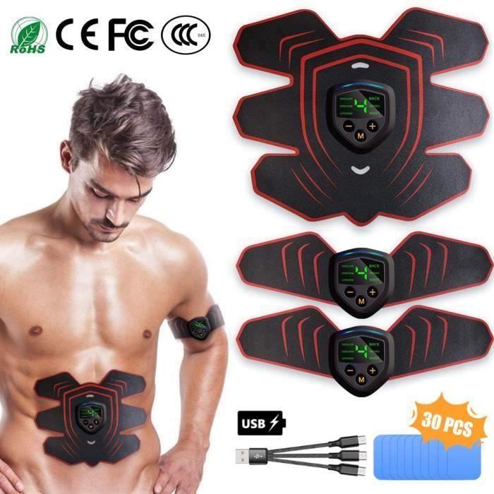 Electrostimulateur Musculaire, EMS Appareil Abdominale USB Charge Ceinture Abdominale Electrostimulation ABS Stimulateur Musculaire