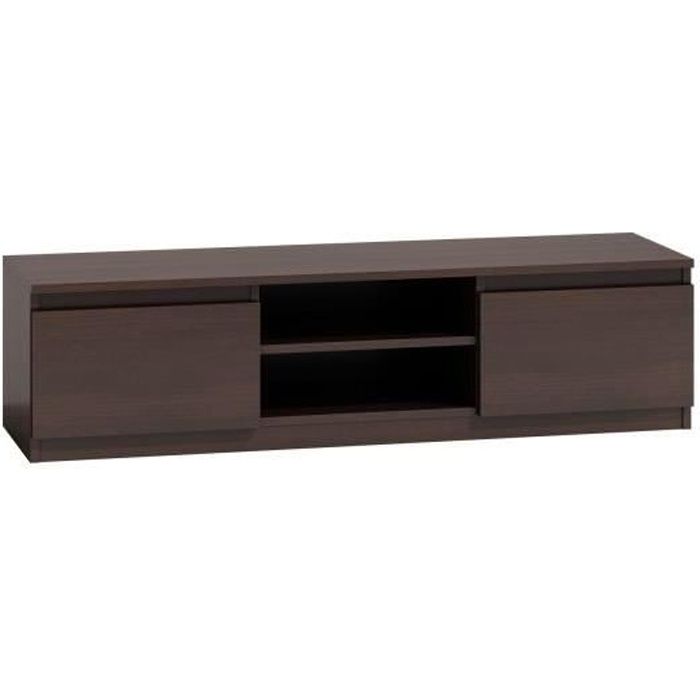 Meuble TV moderne pour salon 140 cm 40 Wengé