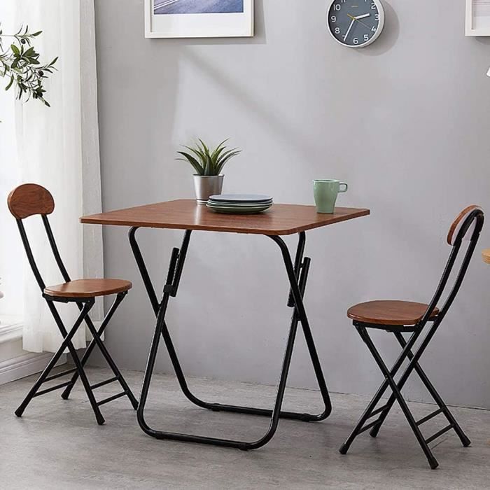 Un meuble Zhyaj Ensemble De Meubles De Jardin-Ensembles De Meubles De Terrasse - Table De Repas Pliante Et 2 Chaises,Marron,80cm28