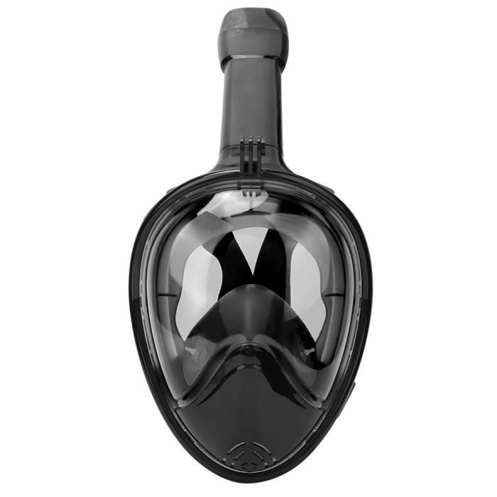 Silicone liquide tout visage sec anti-buée adultes masque de plongée lunettes de natation (noir L - XL)