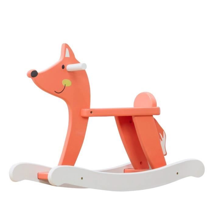 Cheval à Bascule Enfant (12-36 Mois) - Jouet à Bascule Bebe - Renard Orange