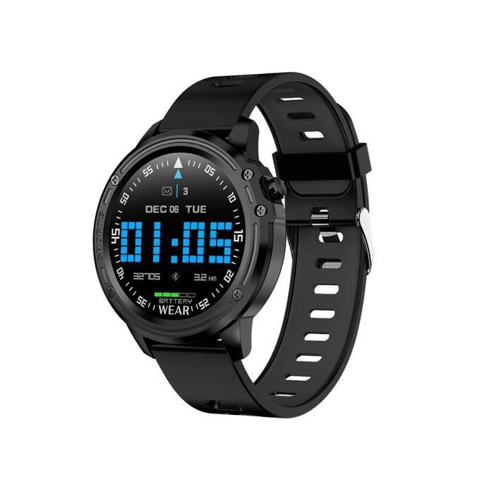 Montre connectée Fitness Tracker ECG + PPG Pression Artérielle Fréquence Cardiaque Montre Fitness Band Sprots Bracelet - Noir