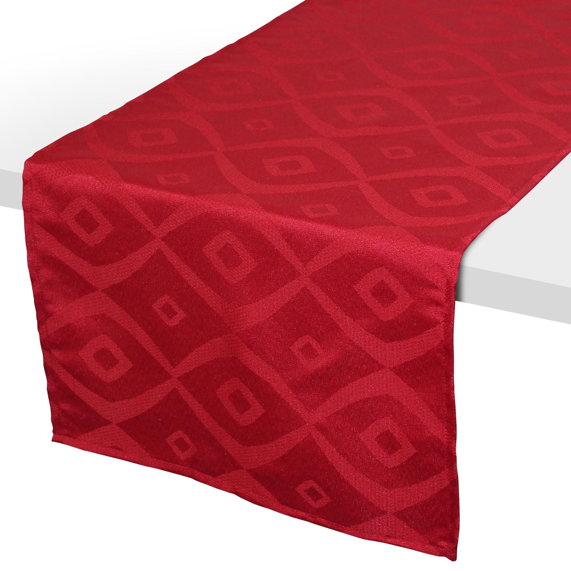 Chemin de table 45x150 cm Jacquard 100% polyester BRUNCH rouge Autre Rouge