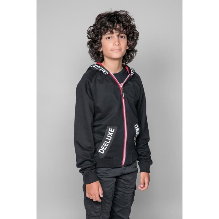 Sweat zippé à capuche contrastée ANGELO - Couleur - Black, Taille - 12