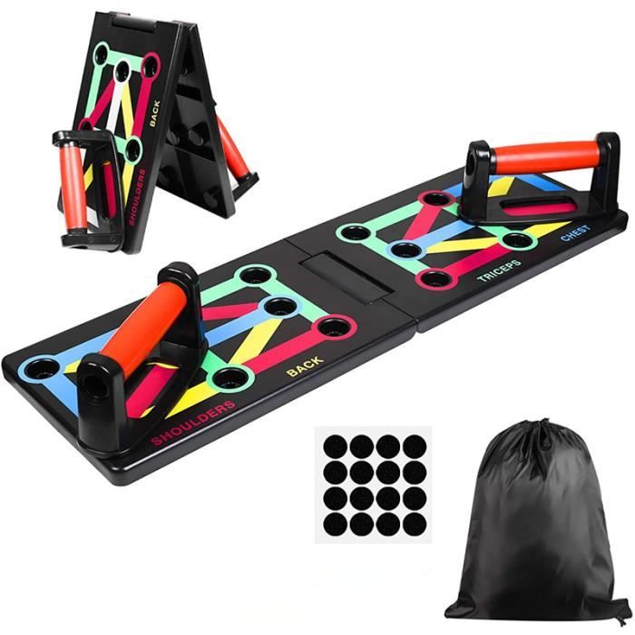 12 in 1 Push Up Board Pliable Planche de Musculation Multifonction avec Poignées de Pompes pour Fitness à Domicile, Portable
