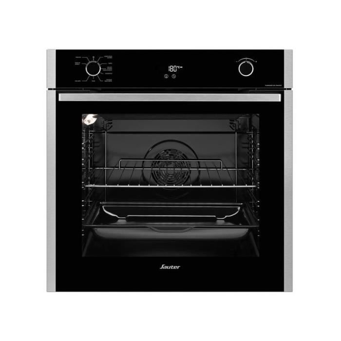 SAUTER Four Encastrable Pyrolyse Multifonction 73L Porte Froide 54,4 Gris