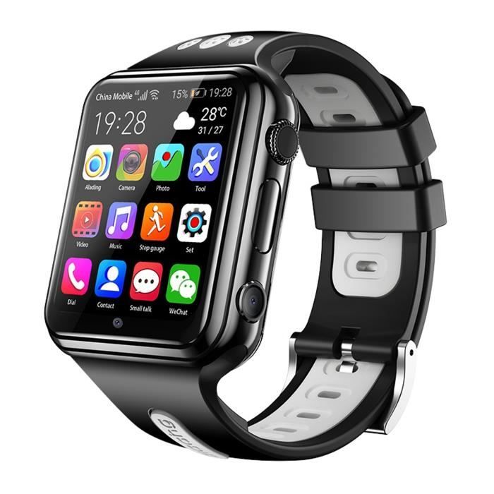 Montre Téléphone Android 4G 1.54 Pouces Tactile 1+8Go Bluetooth WiFi Noire Grise - YONIS Noire Et Grise