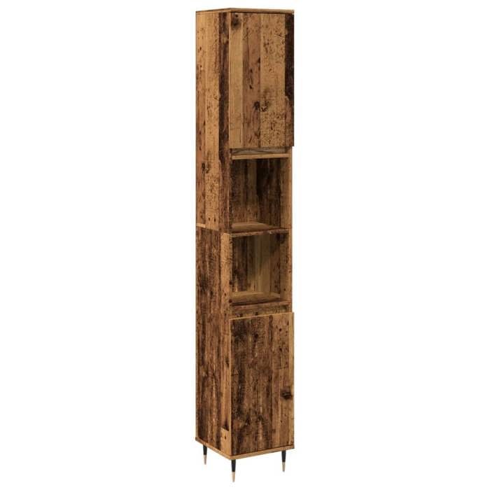 VVMEUBLE Colonne de salle de bain contemporain - Armoire de salle de bain vieux bois 30x30x190cm bois ingénierie