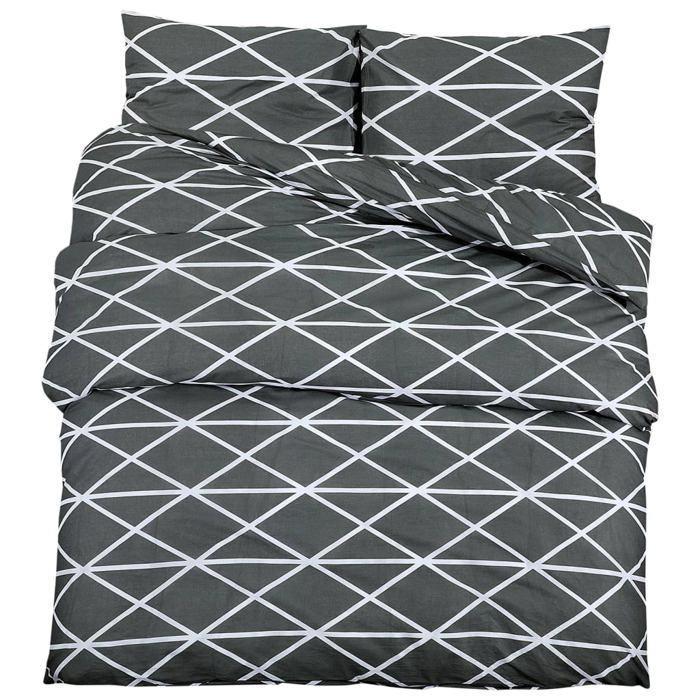 &Mode Parure de lit - Ensemble de housse de couette - Gris 220x240 cm Coton Sale531520 &Mode Parure de lit - Ensemble de housse de couette - Gris 220x240 cm Coton Sale531520