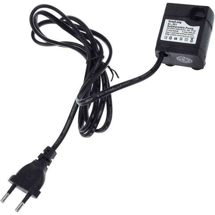 Pompe à eau submersible - PZCC - 300 L/h 5W - Ultra silencieuse - Pour aquarium/bassin - Prise UE