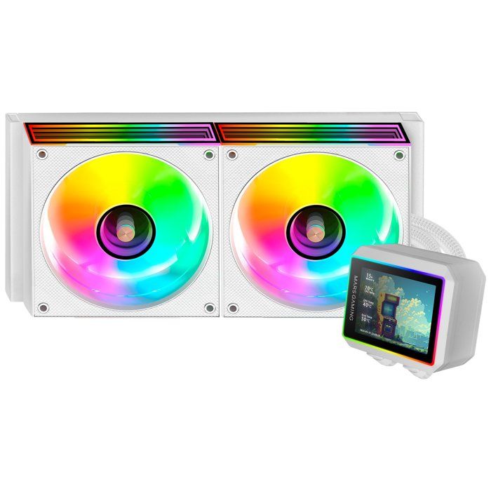 Refroidissement Liquide AIO - MARS GAMING - ML-VISIONII240 - 500W TDP - Écran IPS 28 - ARGB