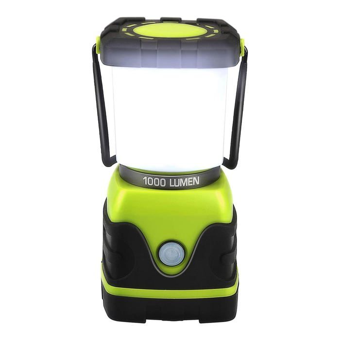 Lampe camping LED - ULISEM - 1000 lumens - Étanche IPX4 - Rechargeable - Trois modes déclairage