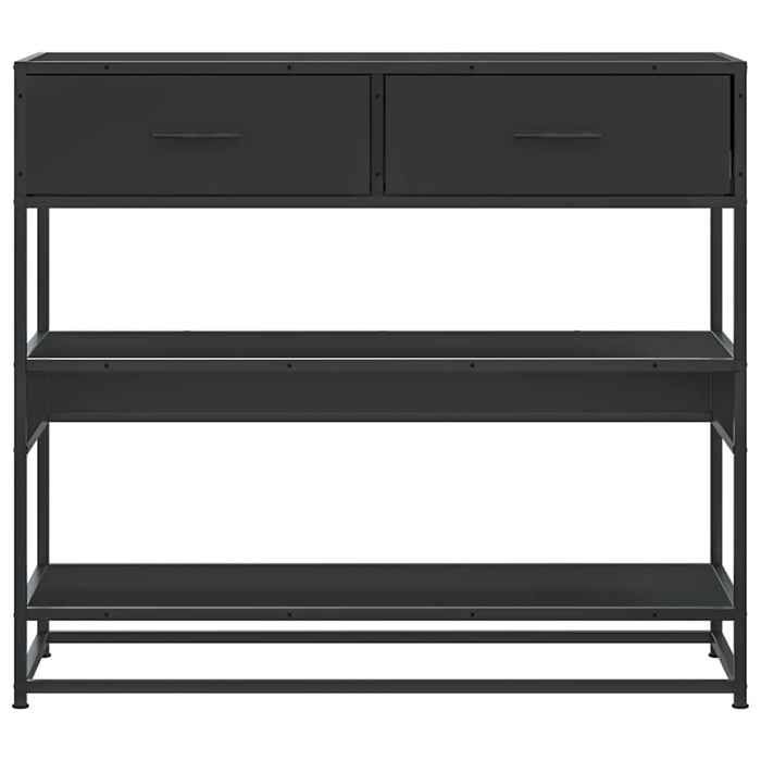 Table console - vidaXL - Noir - 90x35x80 cm - Bois dingénierie - Métal - Capacité 60 kg - Style industriel
