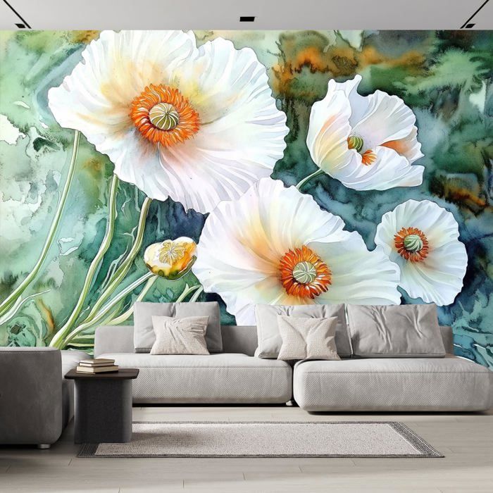 Papier Peint Photo Wallpaper Mural,3D Panoramique Murale Marbre Vert ...