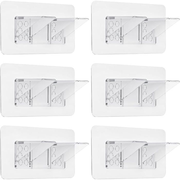 6 Pcs Supports étagères Autocollants Transparents sans Perforation Supports pour Etagères Murales sans Perçage Mul ETAGERE MURALE