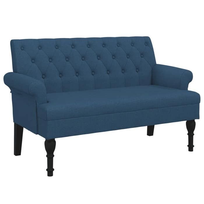 Banc Elégant - NGM - Banquette - meuble salon - avec dossier bleu 120x62x75 5cm tissu HT63008211