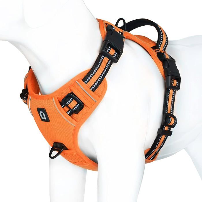 Harnais Chien Anti Traction Réfléchissant Harnais De Chien Réglable Décourager Tirer Pet Gilet Durable en Nylon Harnais