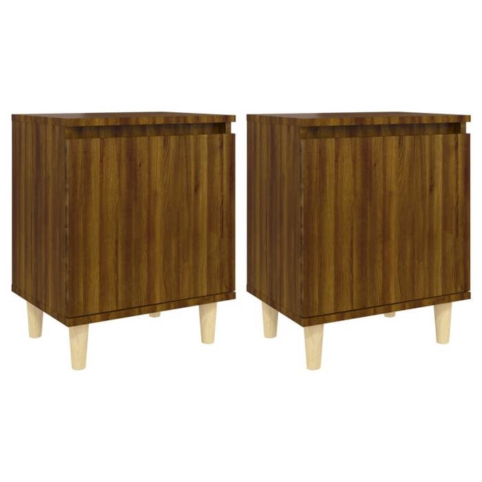 Lot de 2 Tables de chevet - vidaXL - table de nuit - bois - chêne marron - 40 x 30 x 50 cm{ags96w}
