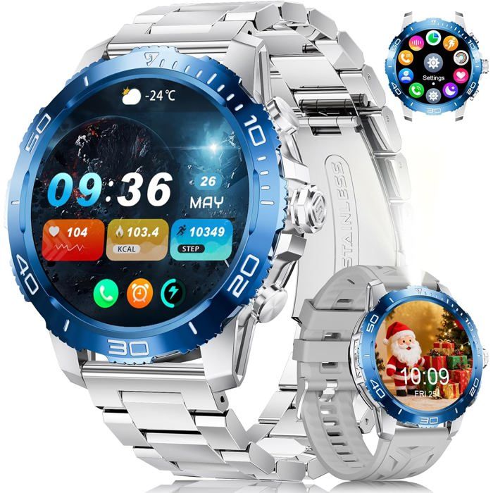Montre Connectée Homme Avec 800Mah 143 Business Smartwatch Homme Avec Appel Bluetooth 200+ Modes Sportifs Fréquence Car[WW385]
