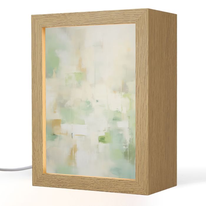 Lampe de Table LED - Lampe de Chevet - Motif Abstrait - Art - Blanc - Vert - Moderne 15x20 cm Couleur Bleu - OnlyWow