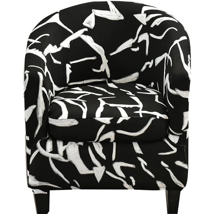 Eurpand Housse Fauteuil Cabriolet Extensible 1 Place 2 Pièces avec Coussin Housse Salon Noir Design Effet Pinc HOUSSE DE FAUTEUIL