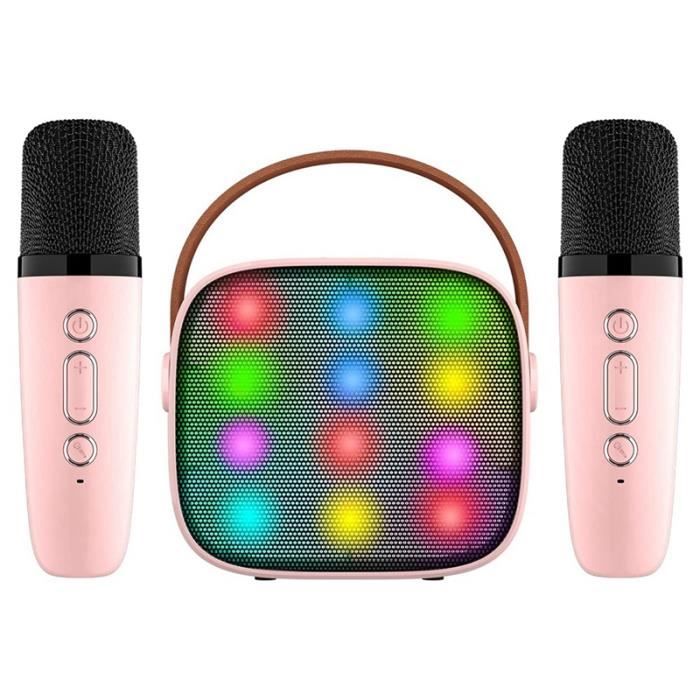 Acheter Machine de karaoké pour enfants, mini haut-parleur de karaoké  Bluetooth portable avec 2 microphones sans fil et lumières LED pour la fête  à la maison
