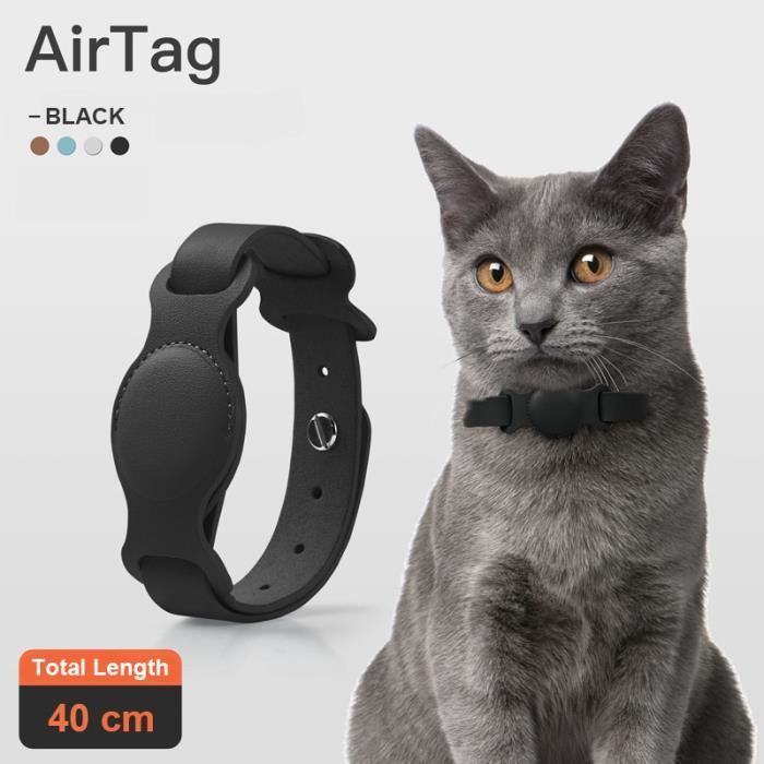 AC38-noir-S-Collier réglable en cuir pour Apple Airtag, pour traceur de  localisation pour chien et chat, étu - Cdiscount