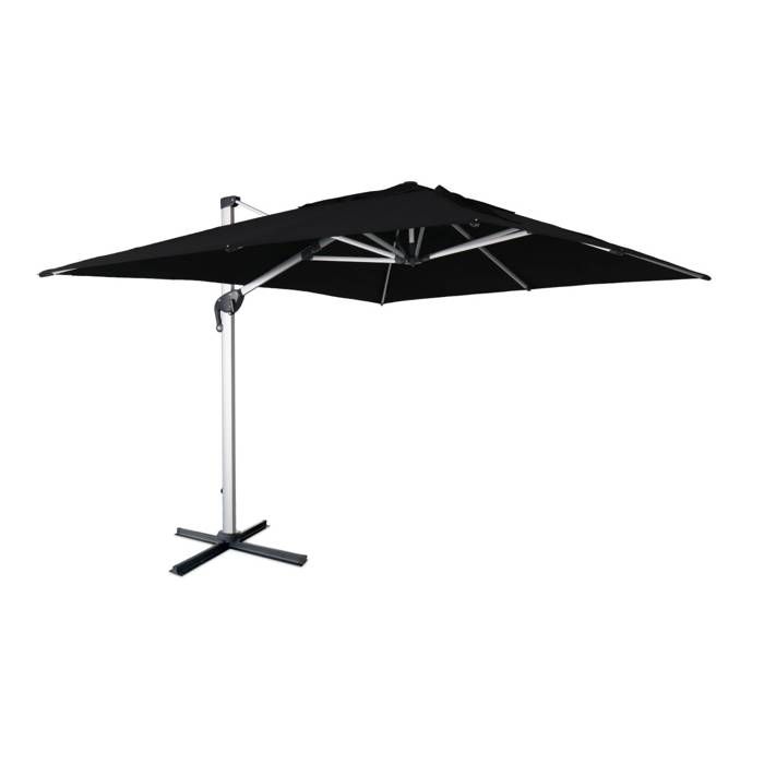 Parasol déporté haut de gamme rectangulaire 3x4m - PYLA Noir - Toile Sunbrella, structure en aluminium anodisé