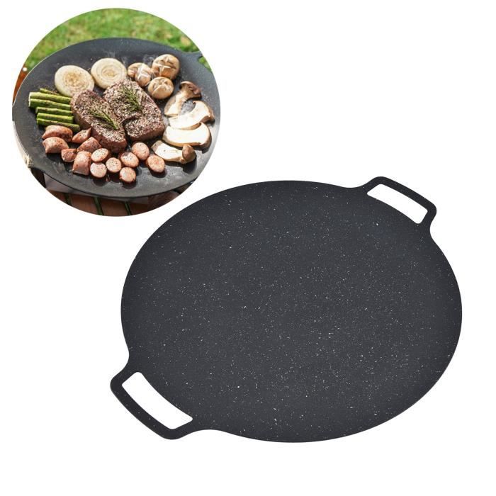 Plaque De Barbecue Coréen Ronde Antiadhésive 30cm – Alliage D’aluminium – Pour Grillades En Plein Air Ou à La Maison - 9