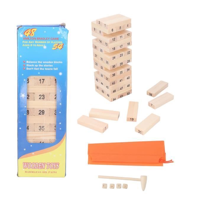 Jeu De Tour De Blocs Coquins Pour Adultes - 48 Pièces En Bois, Défis Érotiques Et Amusants, Cadeau Couple Saint-Valentin Ou Anniversaire