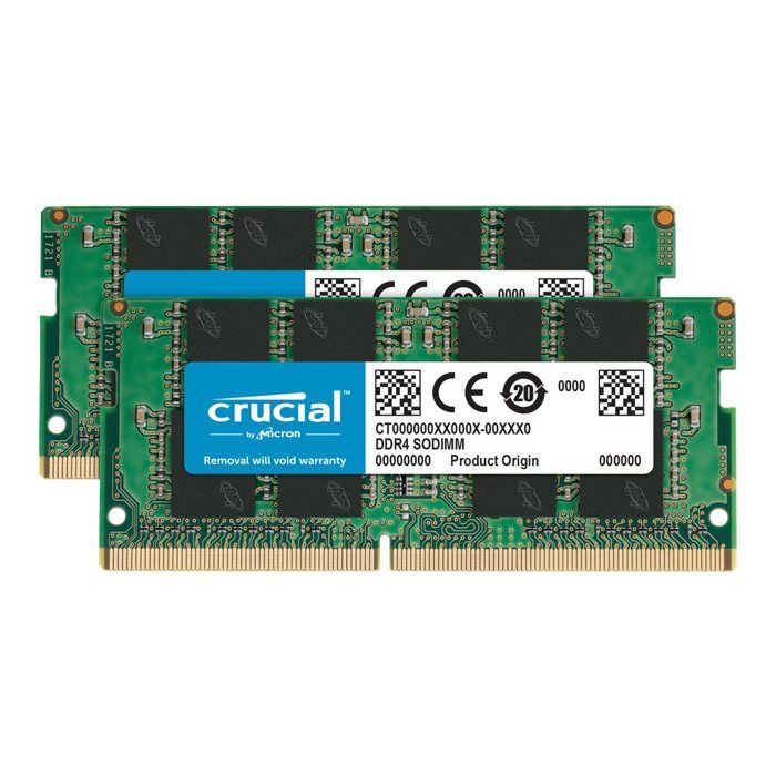 Kit mémoire DDR4 64Go (32Go x 2) 3200MT/S PC4-25600 CL22 DRX8 SODIM 260P Noir