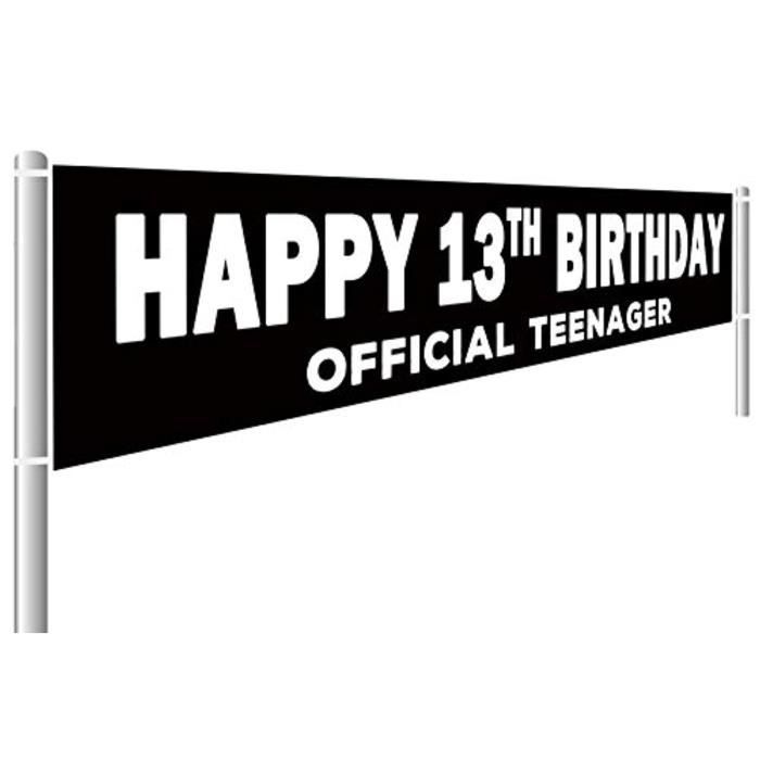 Support A Decorer Flrnj Grande Banniere Joyeux 13e Anniversaire Banniere D Adolescent 13 Banniere De Signe D Anniversaire Noir Et Cdiscount Maison Support A Decorer Flrnj Grande Banniere Joyeux 13e Anniversaire Banniere D Adolescent 13 Banniere De Signe D Anniversaire Noir Et Cdiscount Maison