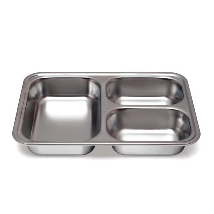 PLATEAU 3 COMPARTIMENTS INOX 24 x 17 x 4 cm
