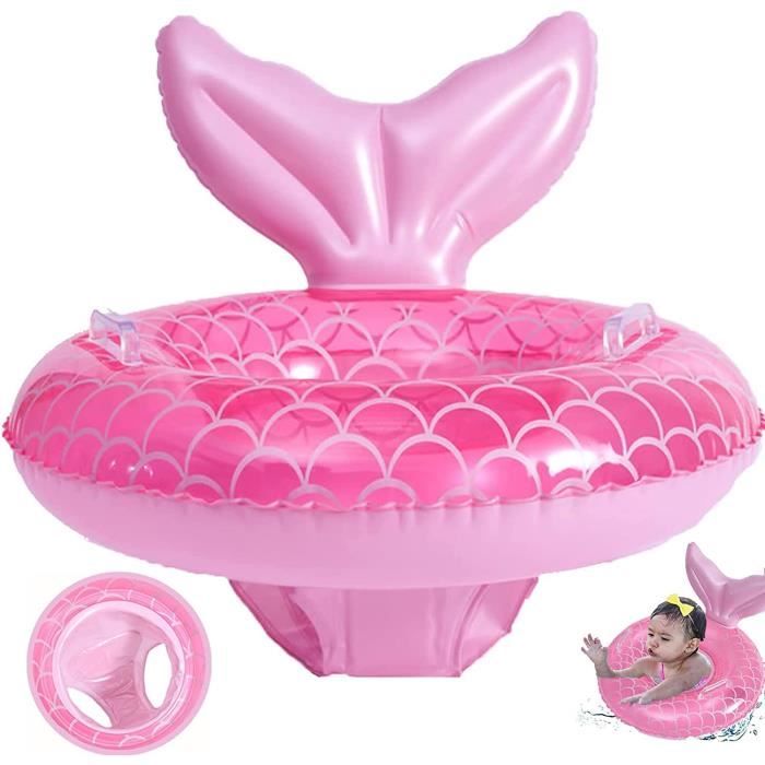 Bouée Bébé Avec Pare-soleil UPF50+ – Siège Sécurité, Flotteur Piscine Enfant – Réglable, 2 Chambres à Air