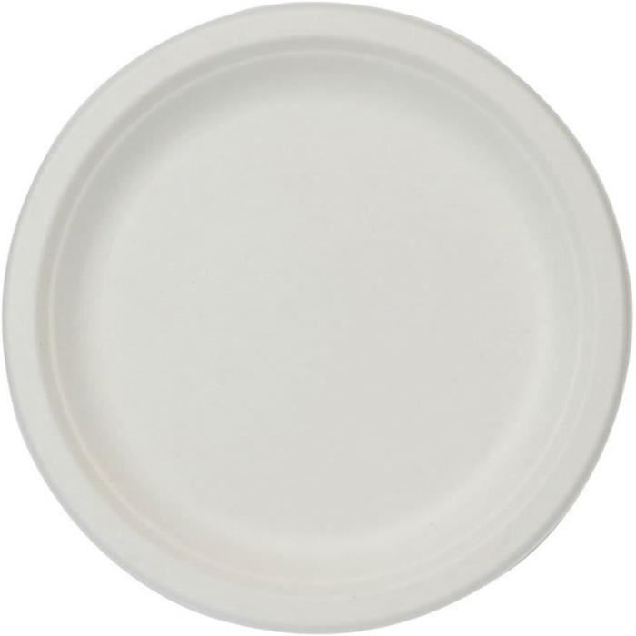 16 Assiettes En Carton Blanc écologiques - 23 Cm De Diamètre - Pour Fêtes, Mariages, Anniversaires - 6